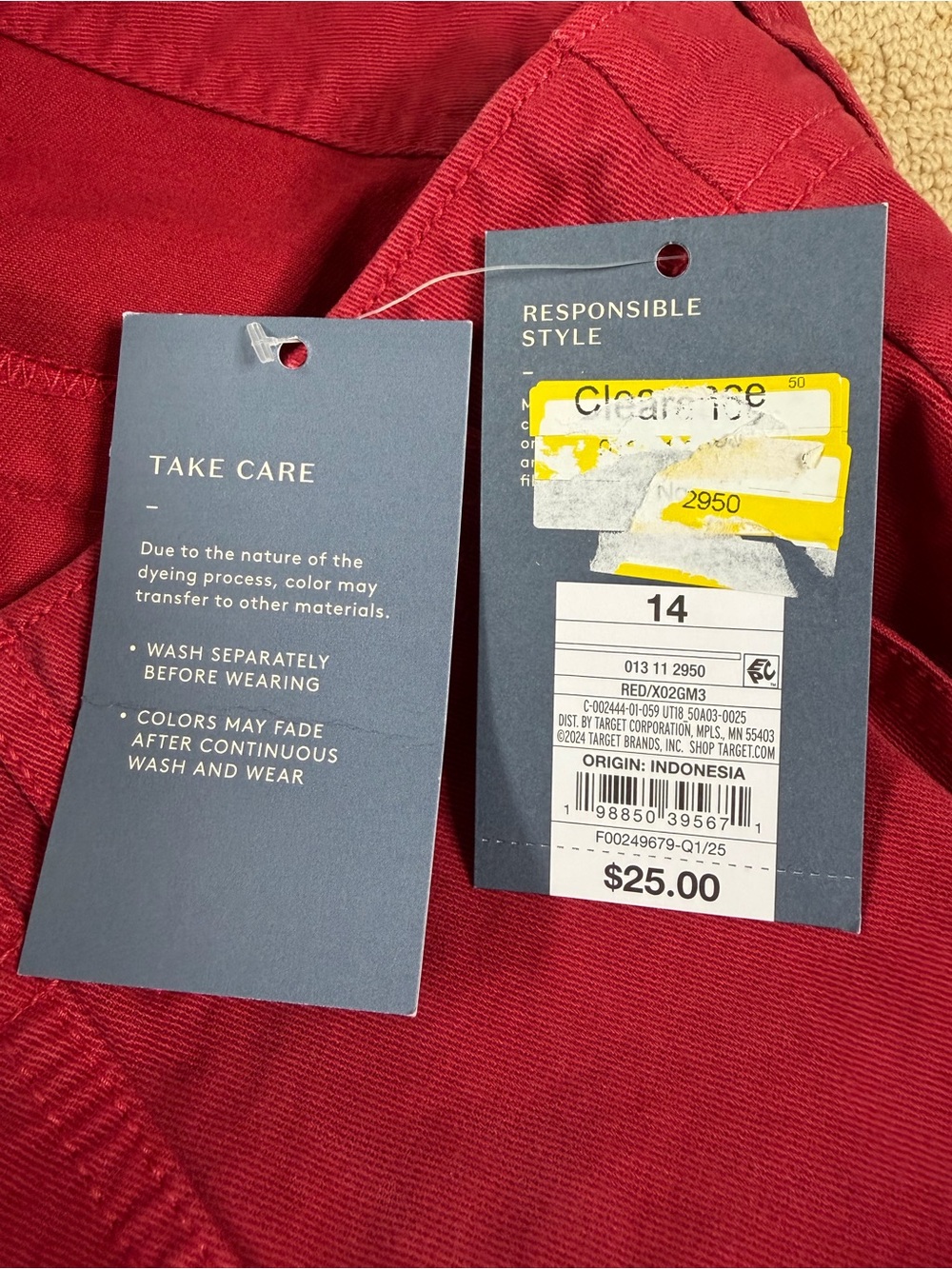 NWT Universal Thread Red Short Size 14 - Picture 8 of 11